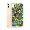 Green abstract Floral iPhone Case