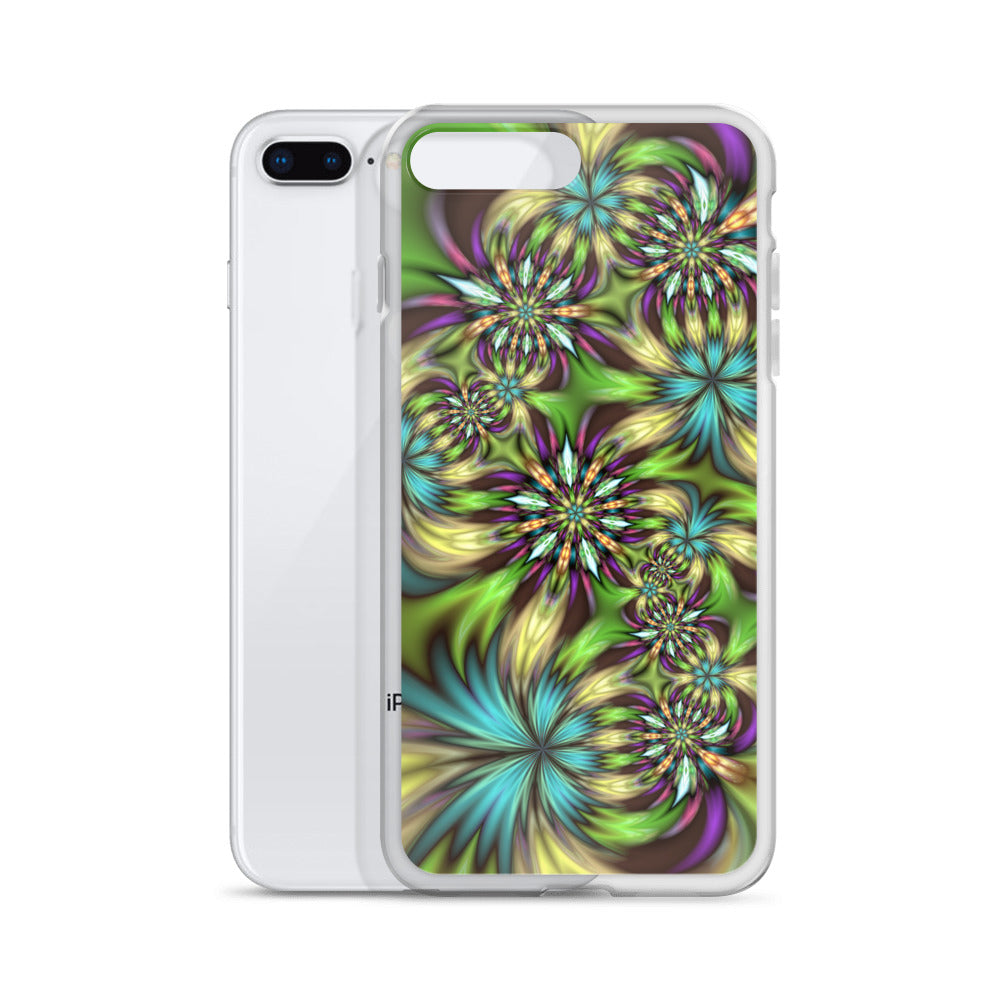 Green abstract Floral iPhone Case